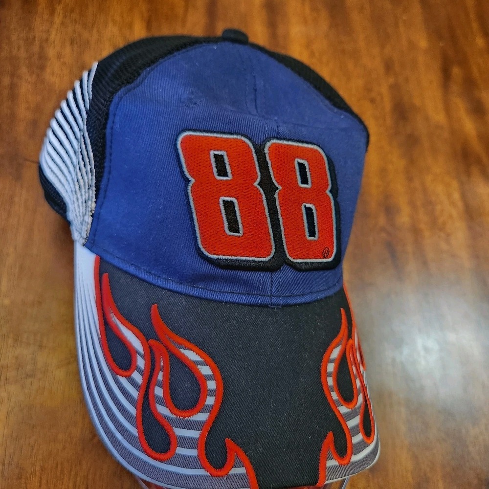 Dale Earnhardt Jr Hat Men Snapback Nascar Racing Hendrick Flames‎ Blue